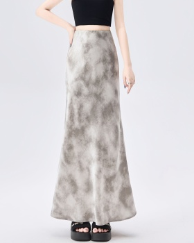 Mermaid package hip skirt A-line satin long dress for women