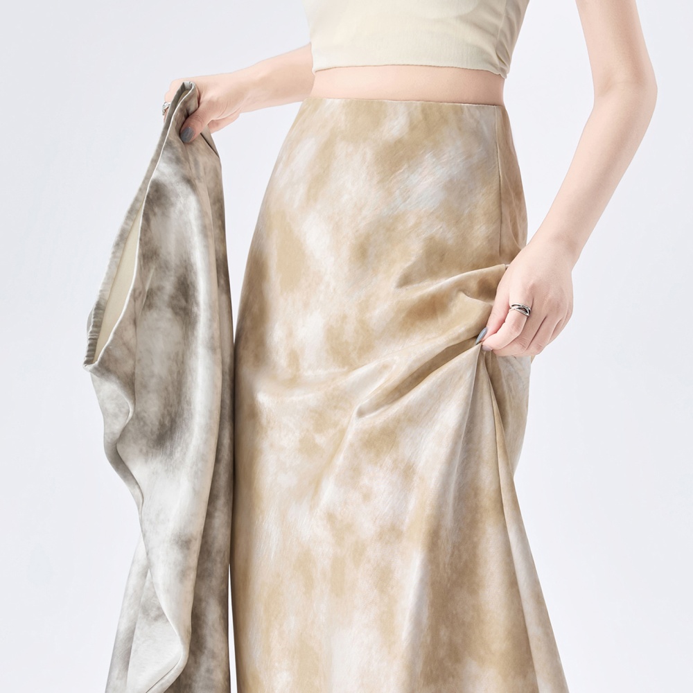 Mermaid package hip skirt A-line satin long dress for women