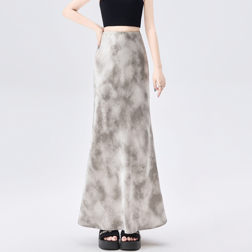 Mermaid package hip skirt A-line satin long dress for women