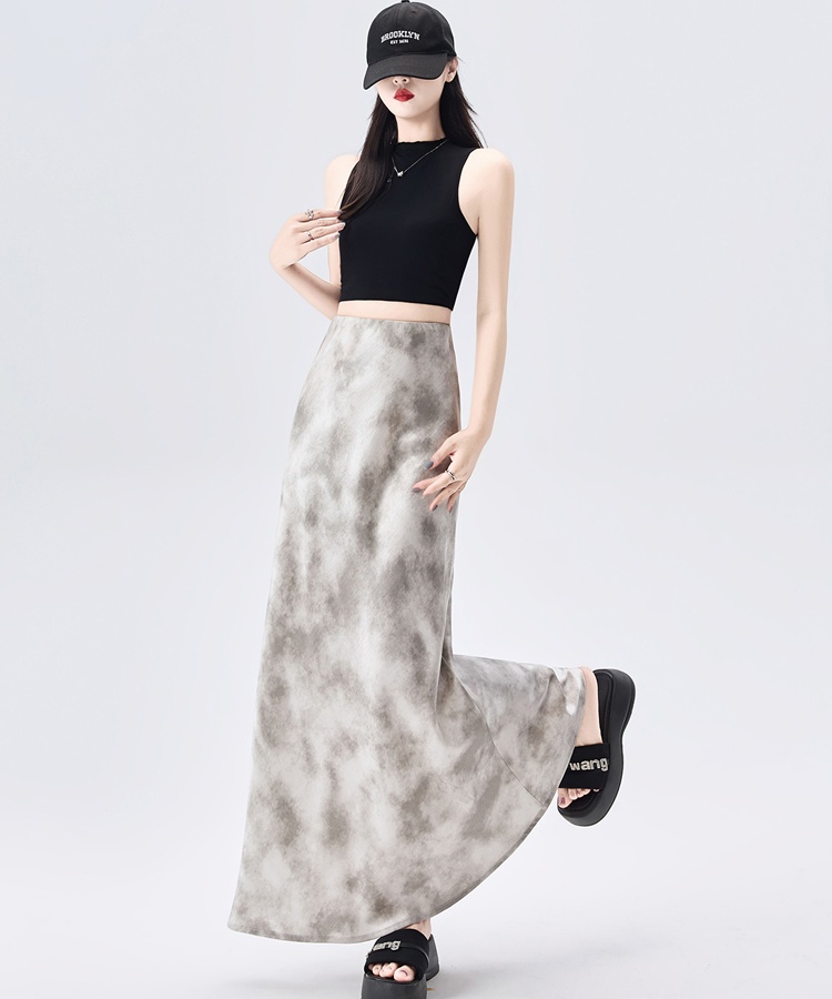 Mermaid package hip skirt A-line satin long dress for women