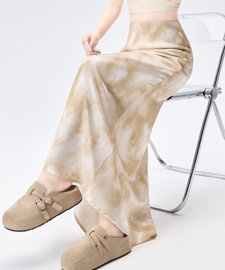 Mermaid package hip skirt A-line satin long dress for women