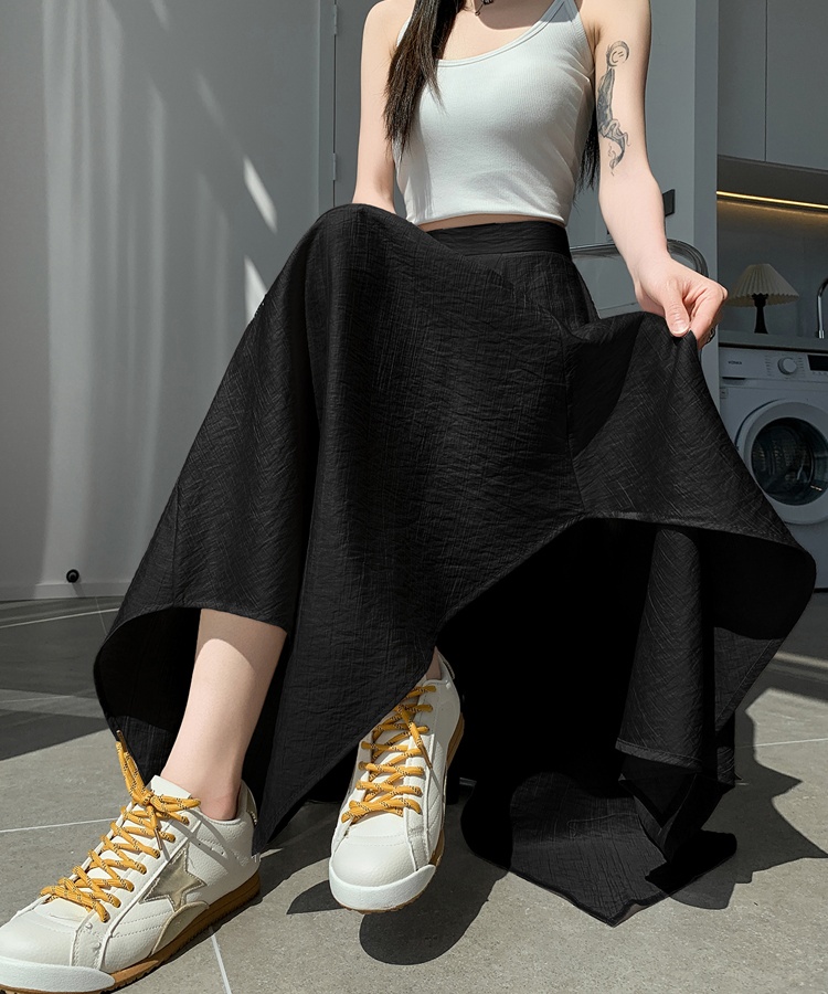 Summer cotton linen long dress ice silk skirt for women