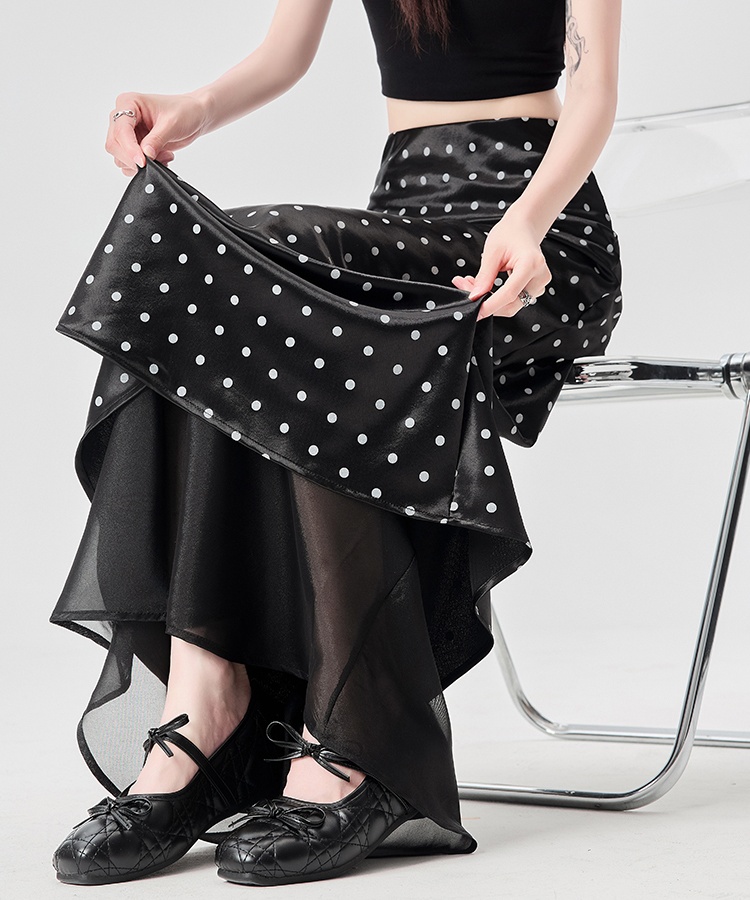 Summer gauze long skirt high waist skirt for women