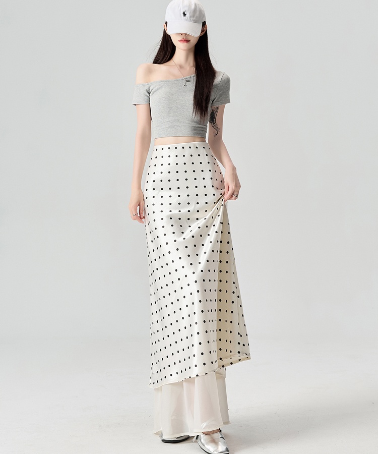 Summer gauze long skirt high waist skirt for women