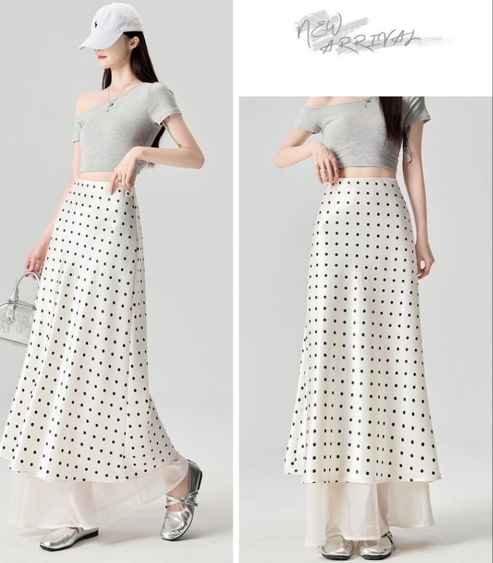 Summer gauze long skirt high waist skirt for women