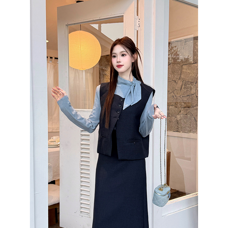 Spring skirt fashion waistcoat 3pcs set