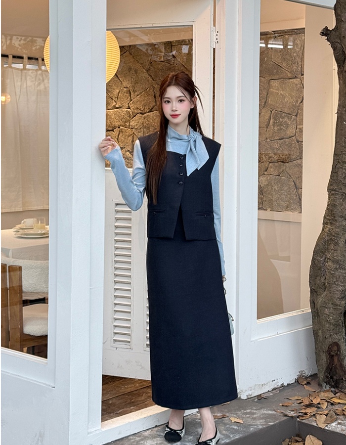 Spring skirt fashion waistcoat 3pcs set