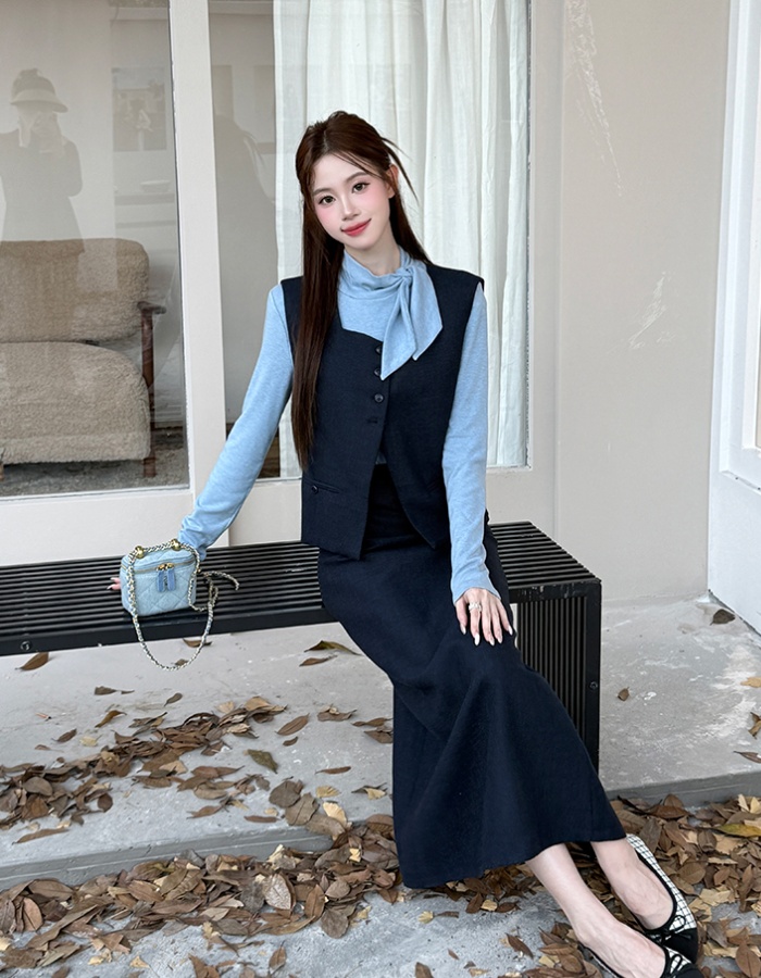 Spring skirt fashion waistcoat 3pcs set