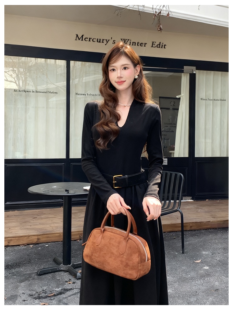 France style long elegant bottoming dress for women