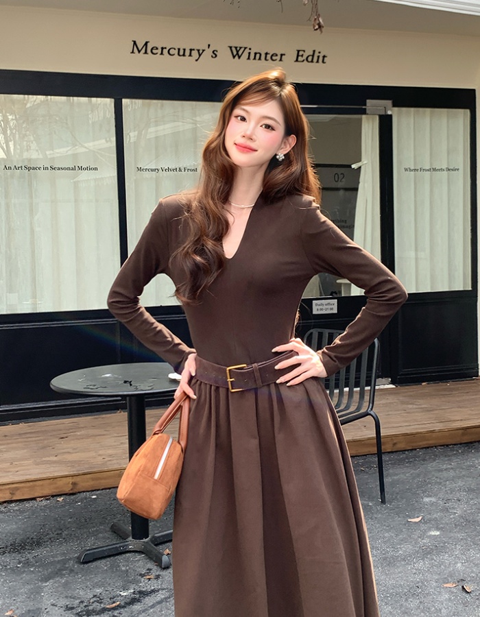 France style long elegant bottoming dress for women