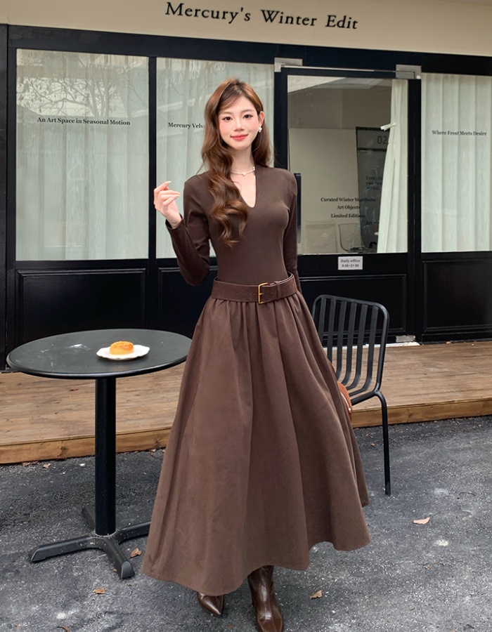 France style long elegant bottoming dress for women