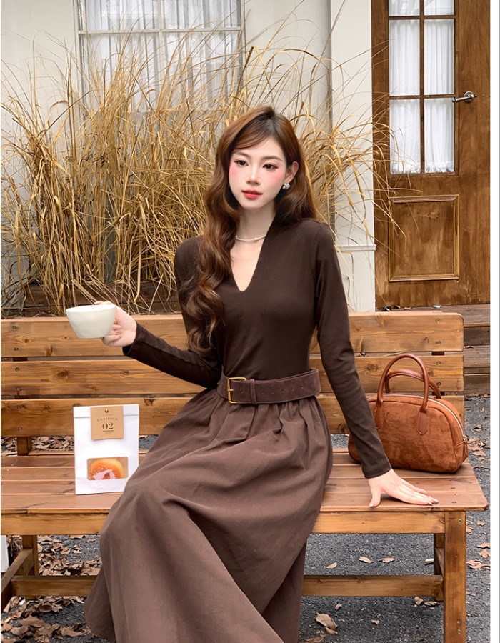France style long elegant bottoming dress for women
