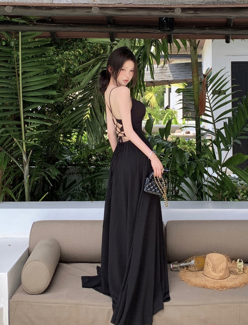 Retro halter big skirt sexy enticement dress for women