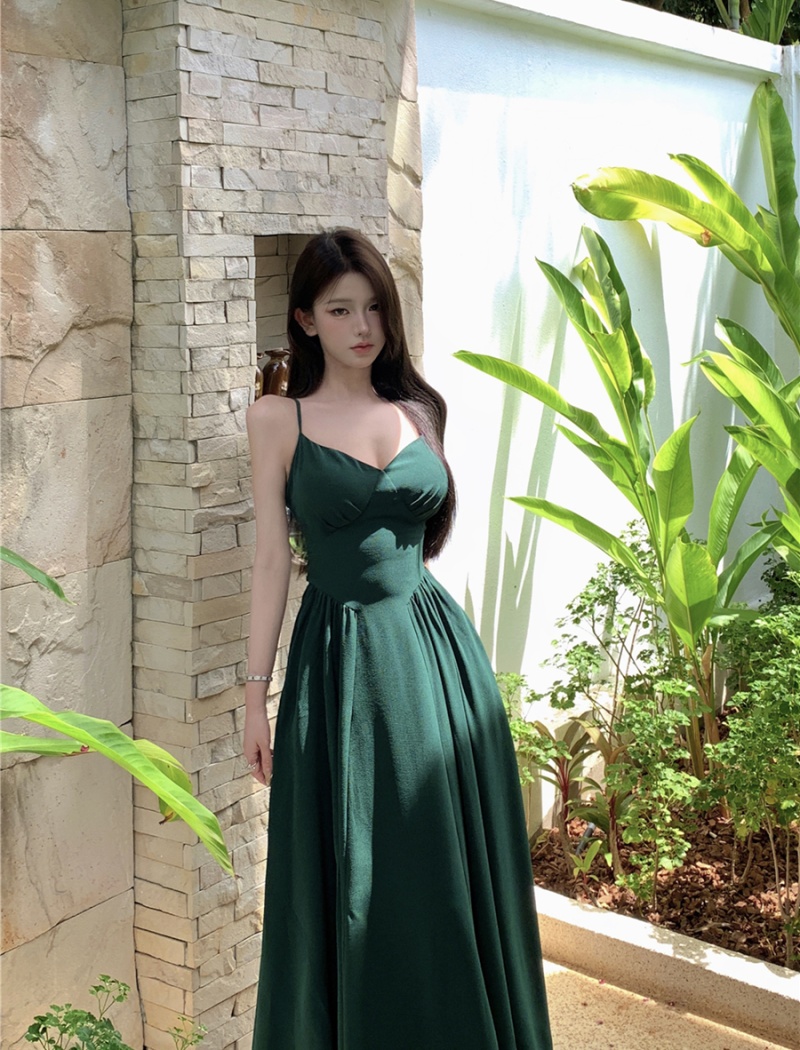 Retro halter big skirt sexy enticement dress for women