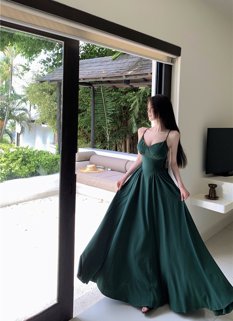 Retro halter big skirt sexy enticement dress for women