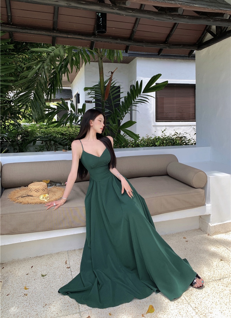 Retro halter big skirt sexy enticement dress for women