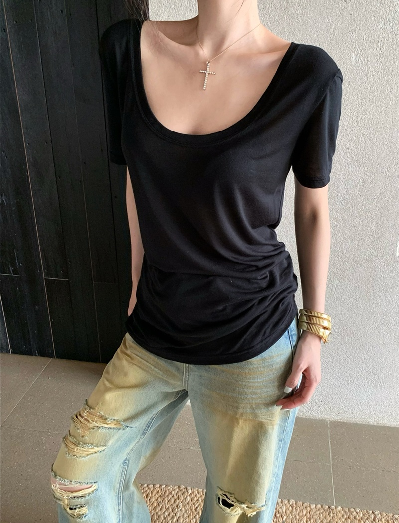 Loose basis short sleeve T-shirt for women