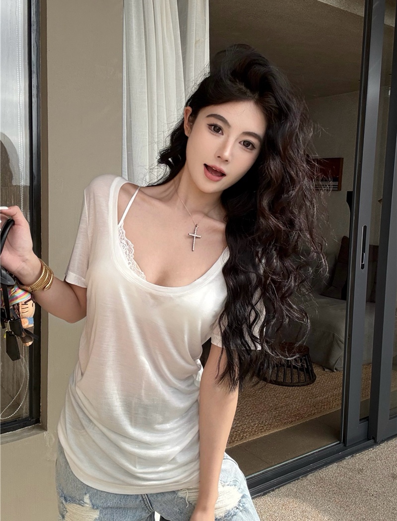 Loose basis short sleeve T-shirt for women