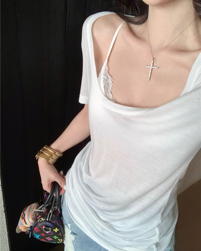 Loose basis short sleeve T-shirt for women