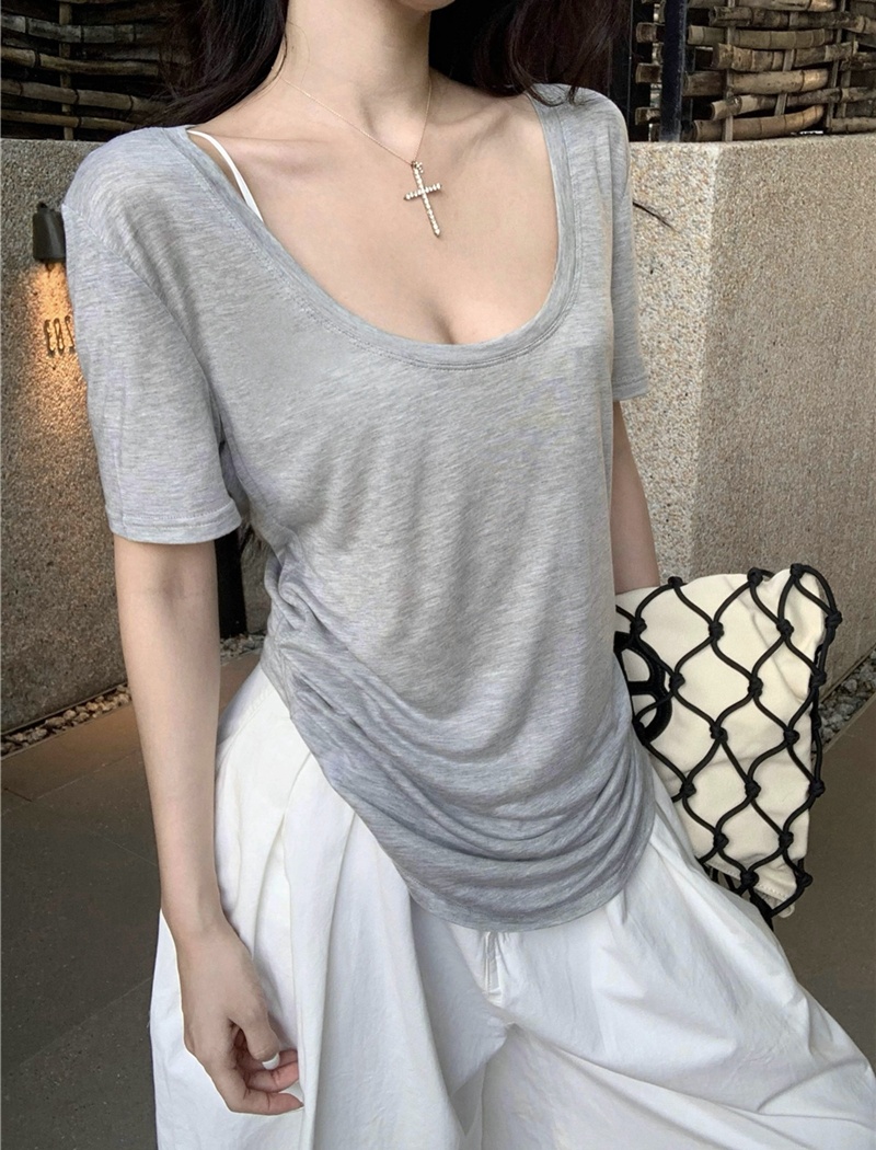Loose basis short sleeve T-shirt for women