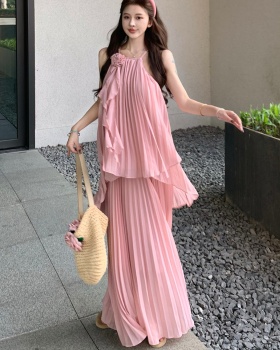 Beautiful tops seaside skirt 2pcs set for women