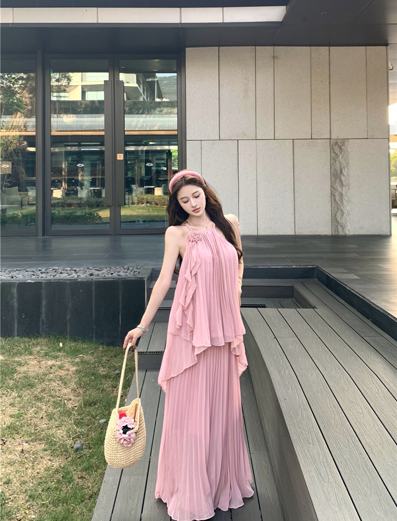 Beautiful tops seaside skirt 2pcs set for women