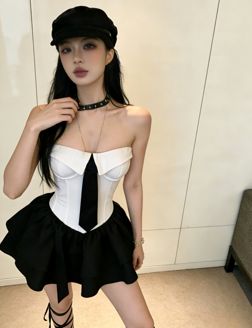 Fashion white wrapped chest tight tops for women