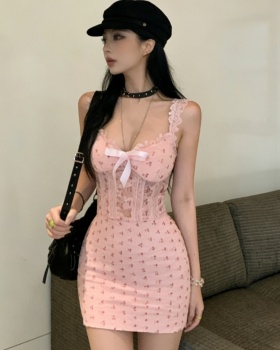 Lace sleeveless slim thin enticement splice sexy dress