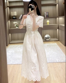 France style temperament dress V-neck small lady long dress