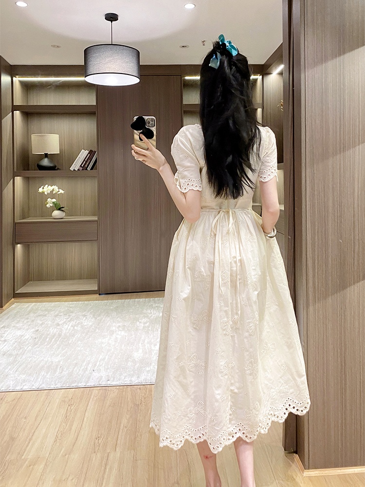 France style temperament dress V-neck small lady long dress