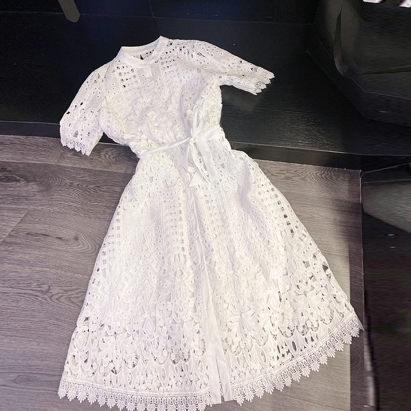 France style niche dress light hollow long dress