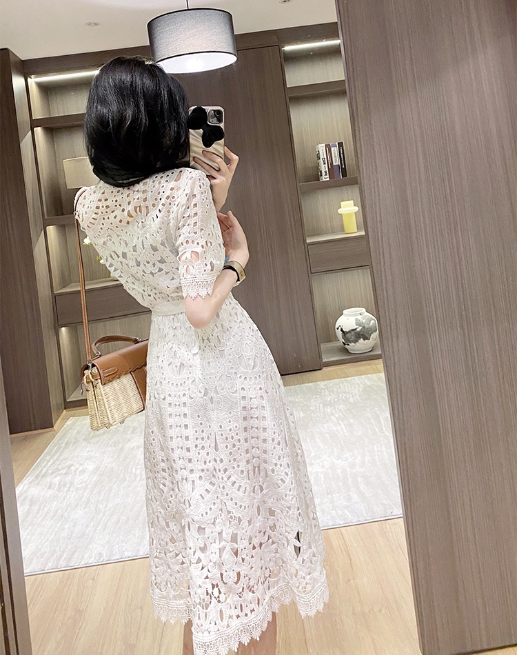 France style niche dress light hollow long dress