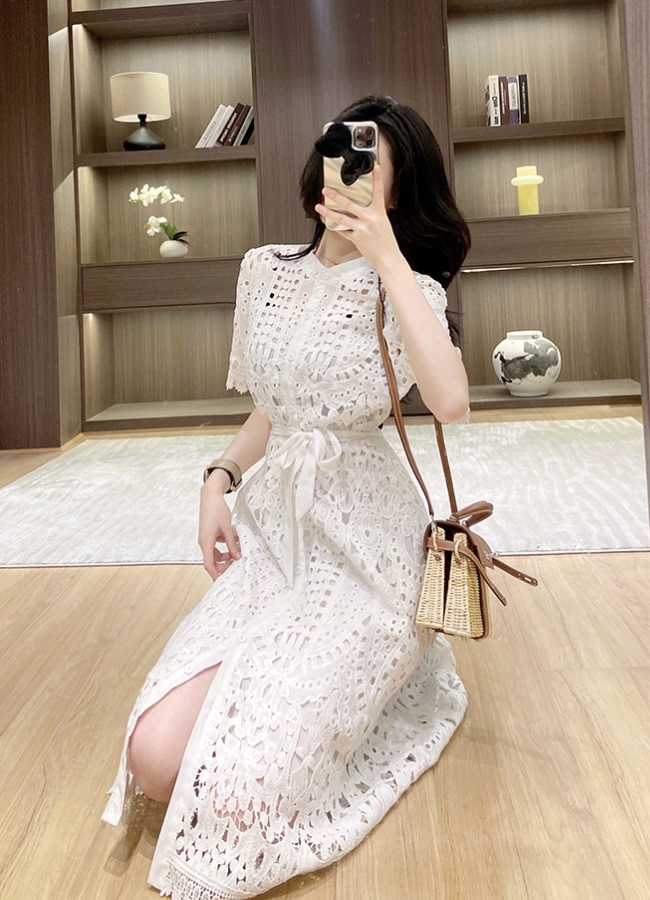 France style niche dress light hollow long dress