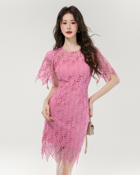 Hollow package hip niche slim lace sexy dress