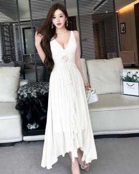 Temperament halter dress sexy sleeveless long dress