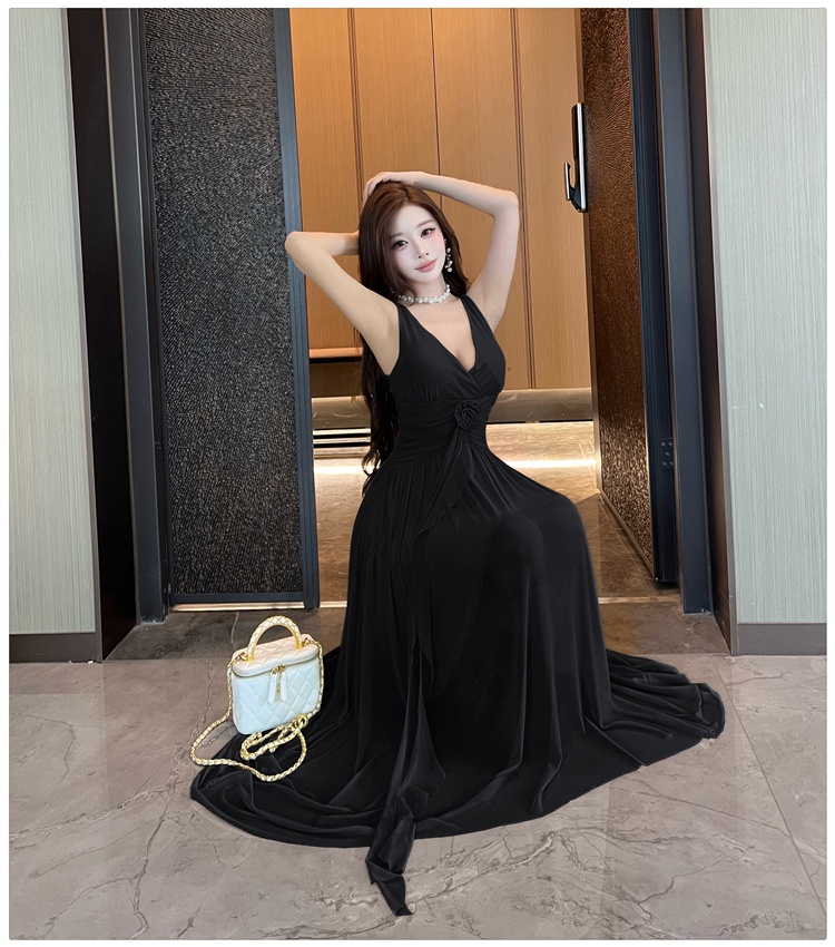 Temperament halter dress sexy sleeveless long dress
