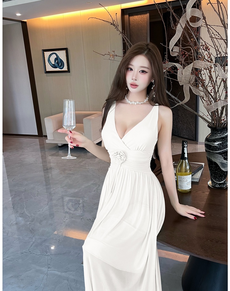 Temperament halter dress sexy sleeveless long dress