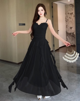 Sexy sling floral long dress slim tassels dress