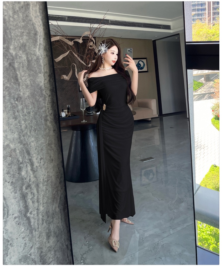 Slim spicegirl long dress enticement gauze dress