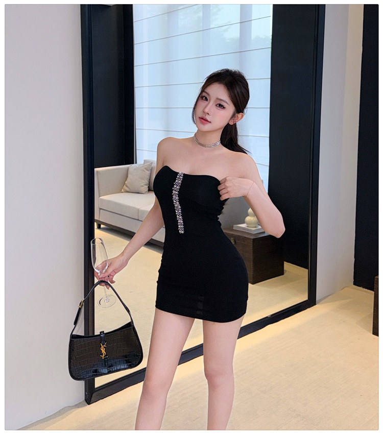 Rhinestone sexy slim T-back ladies spicegirl dress