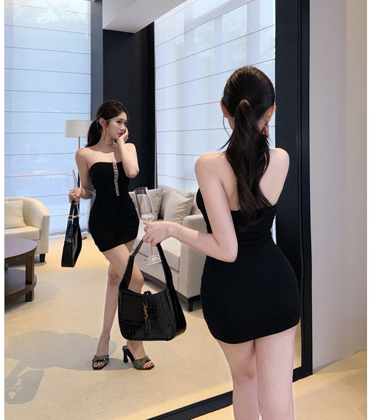 Rhinestone sexy slim T-back ladies spicegirl dress