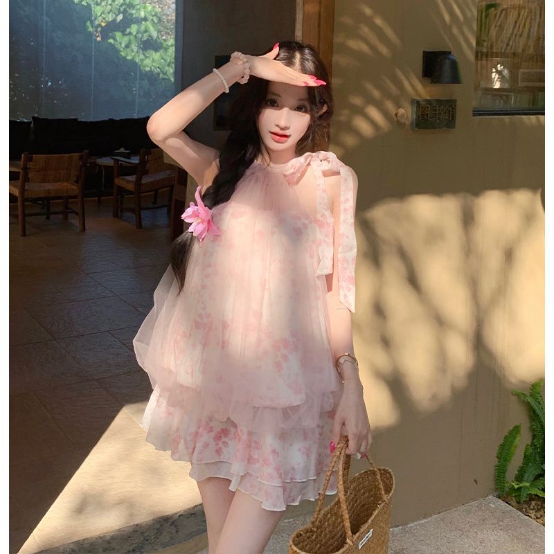 Floral temperament culottes France style tops 2pcs set