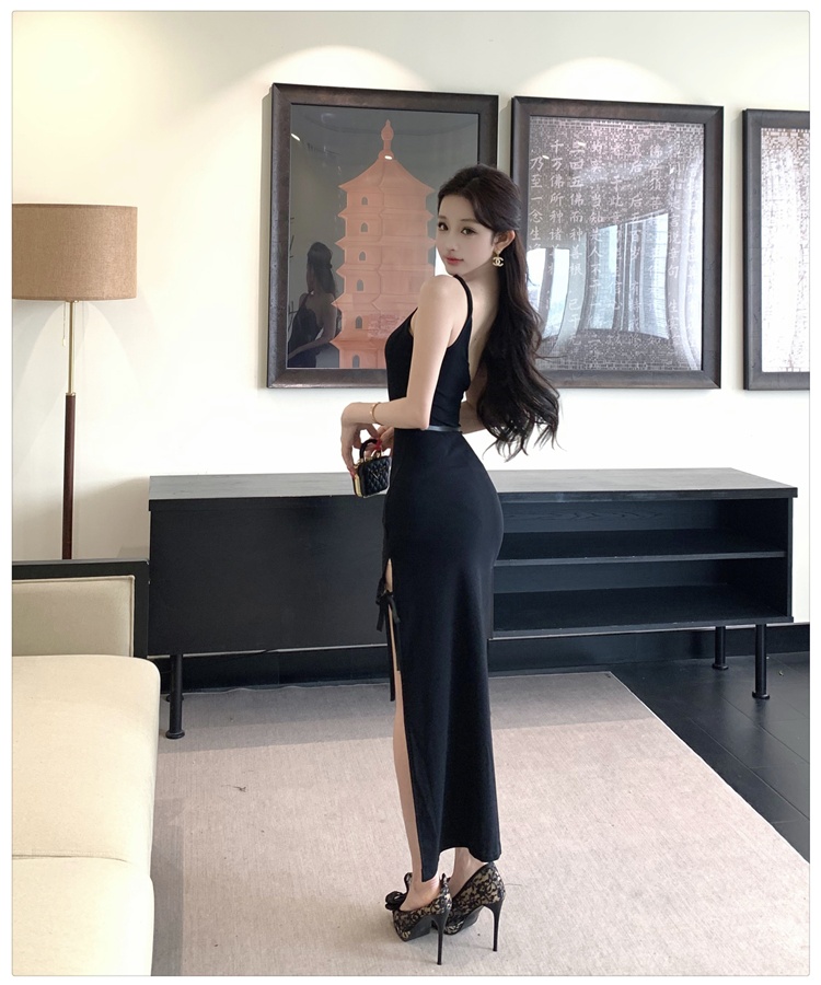 Temperament package hip enticement lace sloping shoulder dress