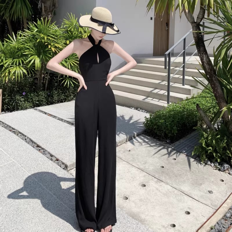 Straight temperament jumpsuit mopping ladies pants for women