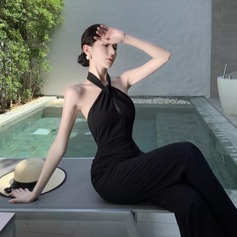 Straight temperament jumpsuit mopping ladies pants for women