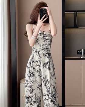 Thin jumpsuit sling wide leg pants a set for women