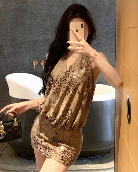 Halter spring and summer T-back spicegirl dress for women