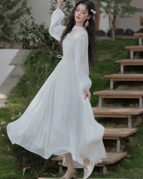 Lace loose dress tender fold long dress for women