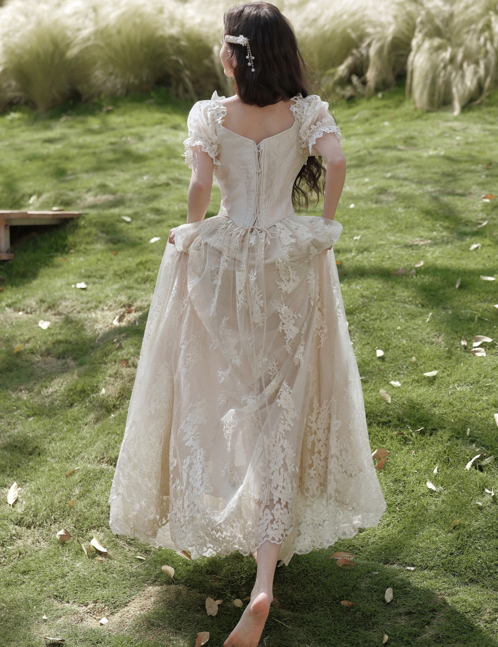 Light court style wedding dress retro France style dress