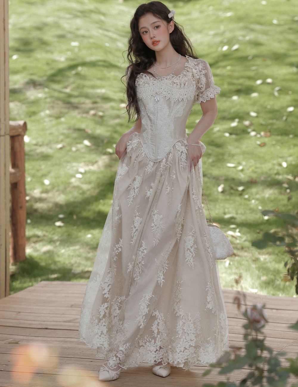 Light court style wedding dress retro France style dress
